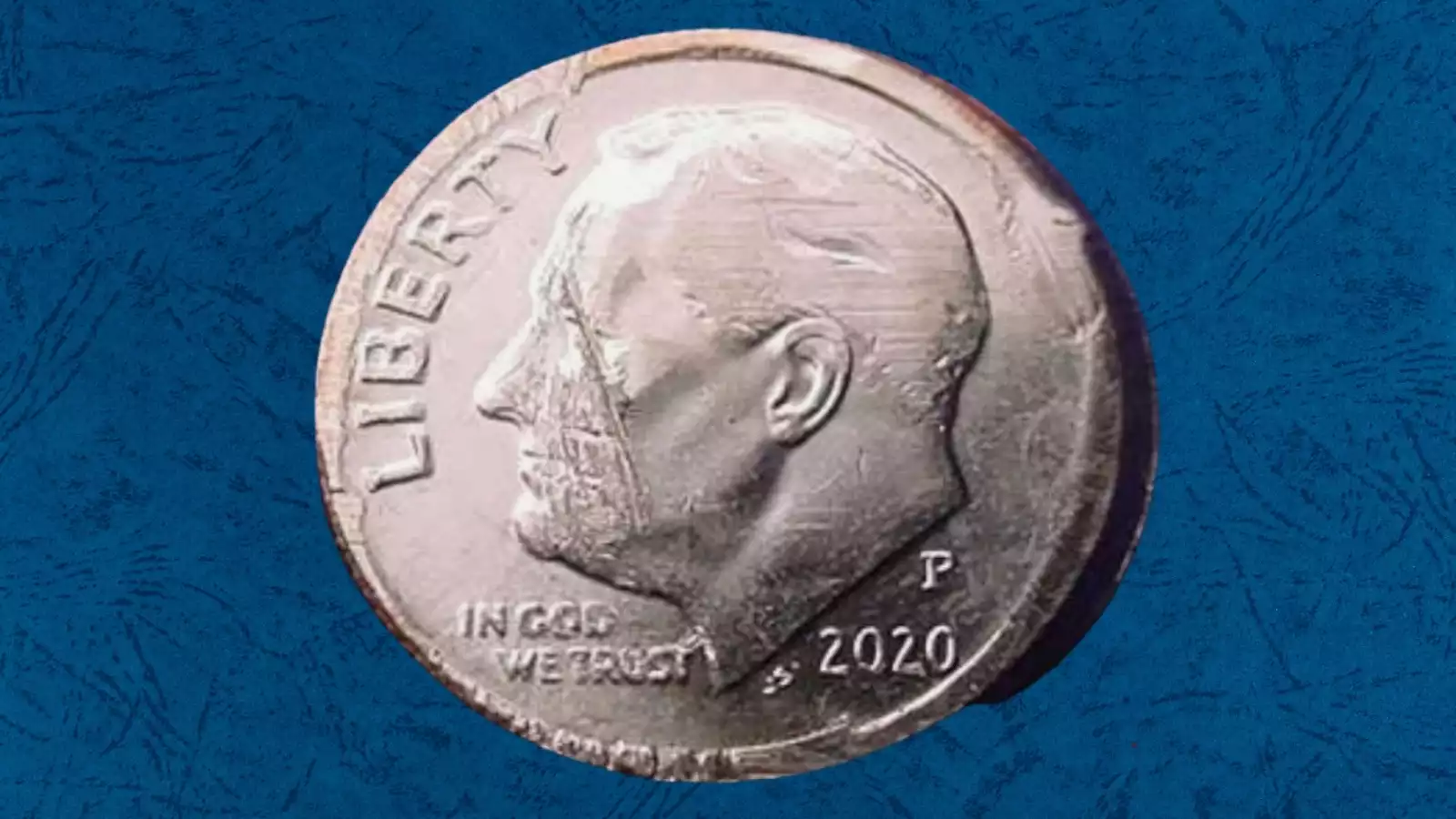 2020 Roosevelt dime broadstruck error with expanded diameter and missing reeded edge